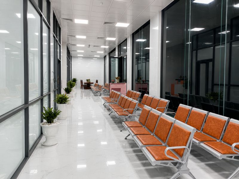 Ghế chờ hành lang khám bệnh thoáng và tiện lợi