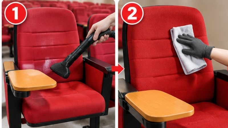 Hút bụi ghế bọc nỉ sạch sâu