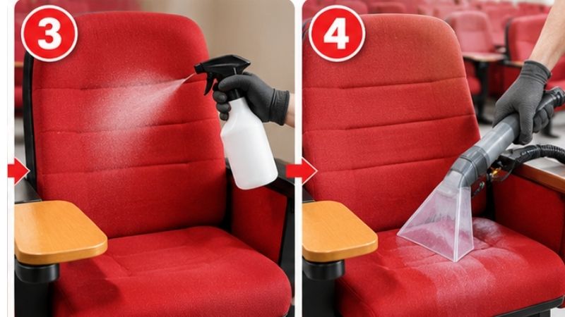 Vệ sinh tựa lưng đệm ghế nỉ
